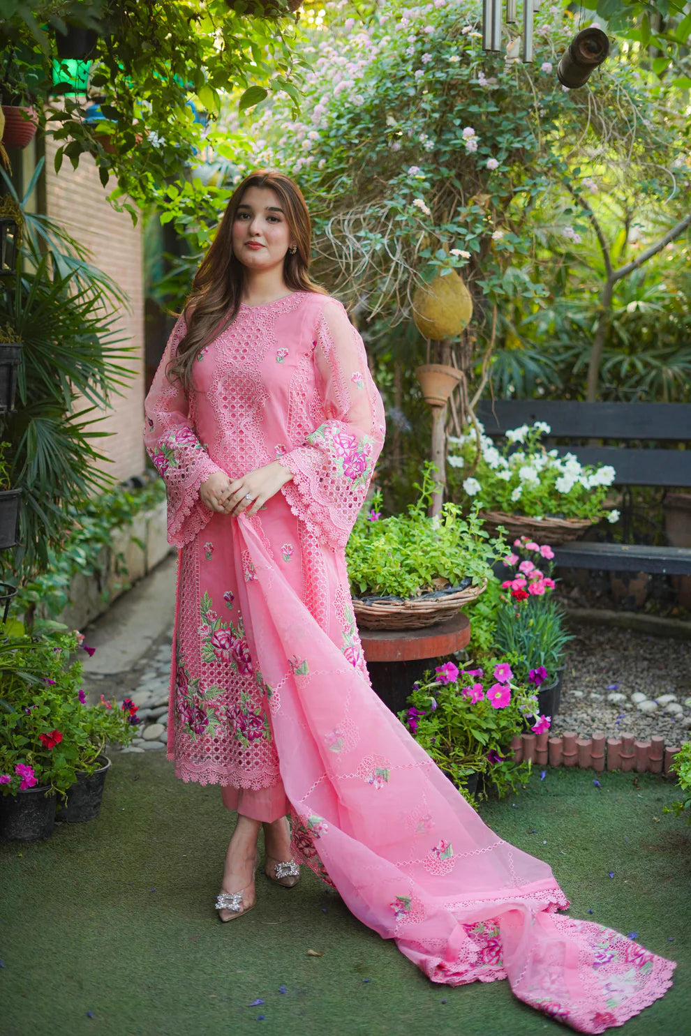 ANEELA Tea Pink Soft Organza (AY0005)